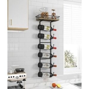 Towel Rack 39" Wall Mounted - Holds 6 Large Towels, Or Wine Comes In Black